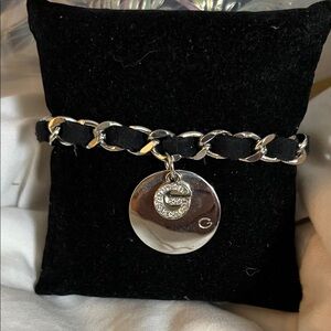 Guess Silver and Black Chain Bracelet